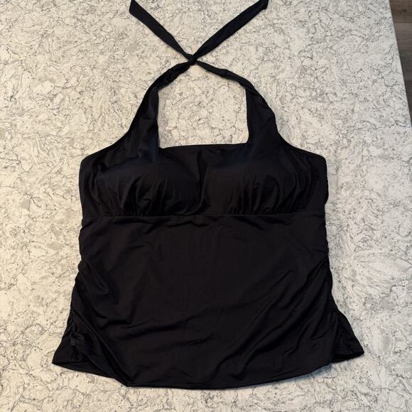Lands End Swimsuit Womens Plus Size 26W Black Tankini 2 Piece RETRO PINUP - Picture 2 of 15